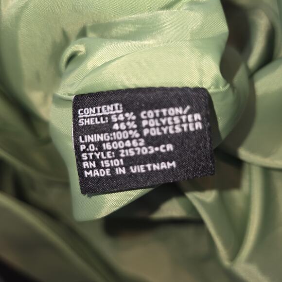 Jones New York Green Trench Rain Coat Double Breasted Belt Tie Size S Lined - Picture 8 of 8